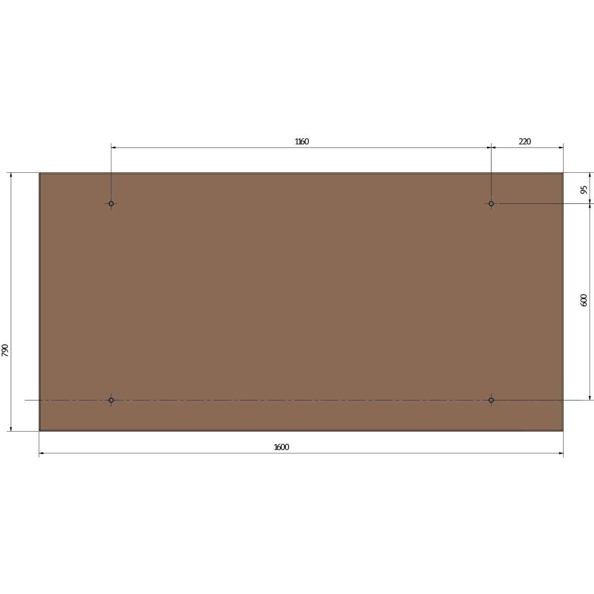 Unicraft Arbeitsplatte Buche-Multiplex 1250 x 800 mm - Art. 6110301