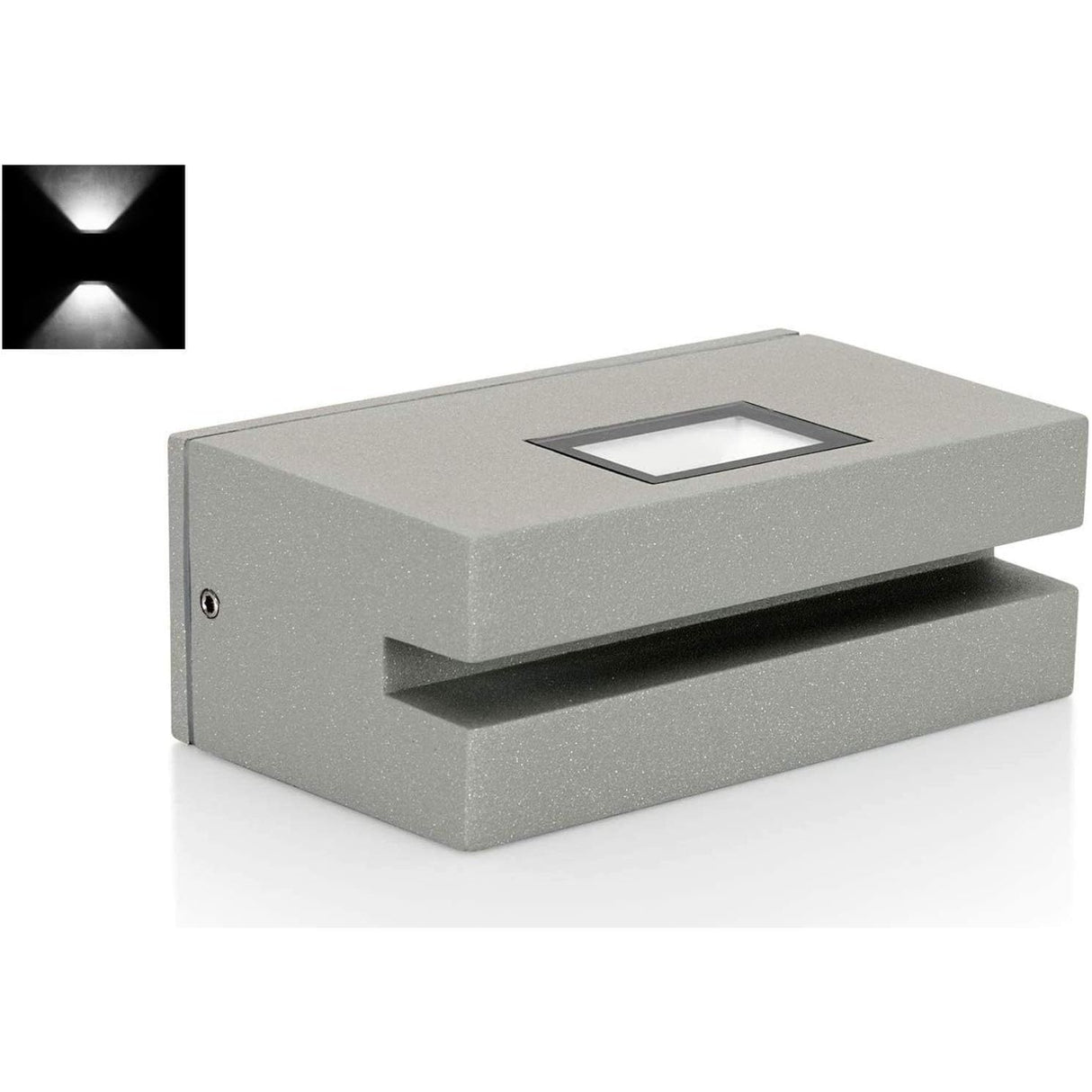 ASLO LED Design Außenleuchte 2x3W Outdoorlampe IP54 LED-Außenwandleuchte grau