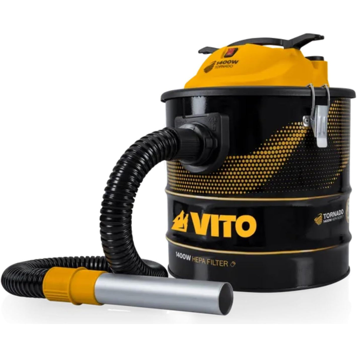 VITO Pro Power 18L Aschesauger 1400W bis 50° für Kamin, Grill, Ofen - HEPA Filter