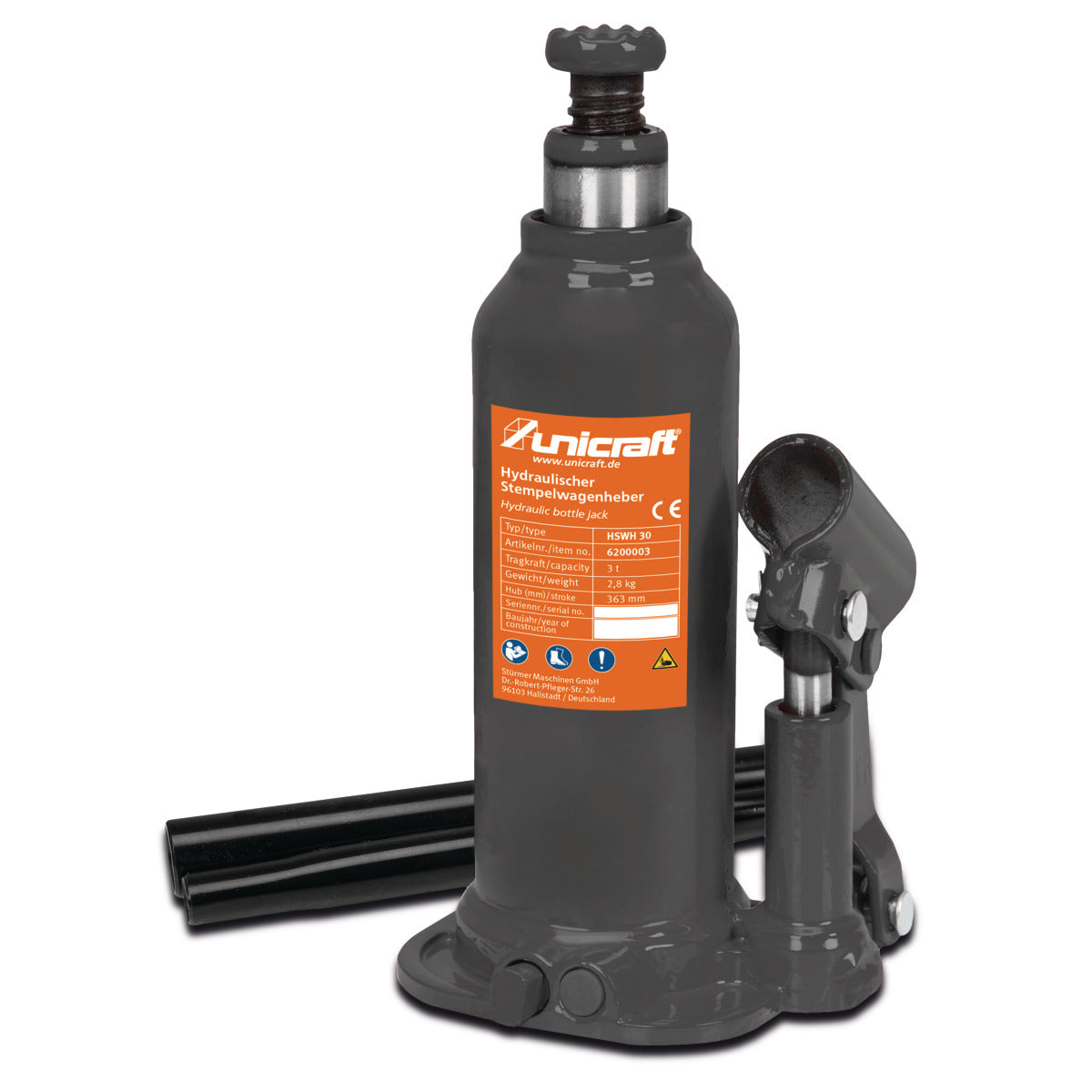 UNICRAFT Hydraulischer Stempelwagenheber HSWH 30 – Variante 1 - SM-6200003