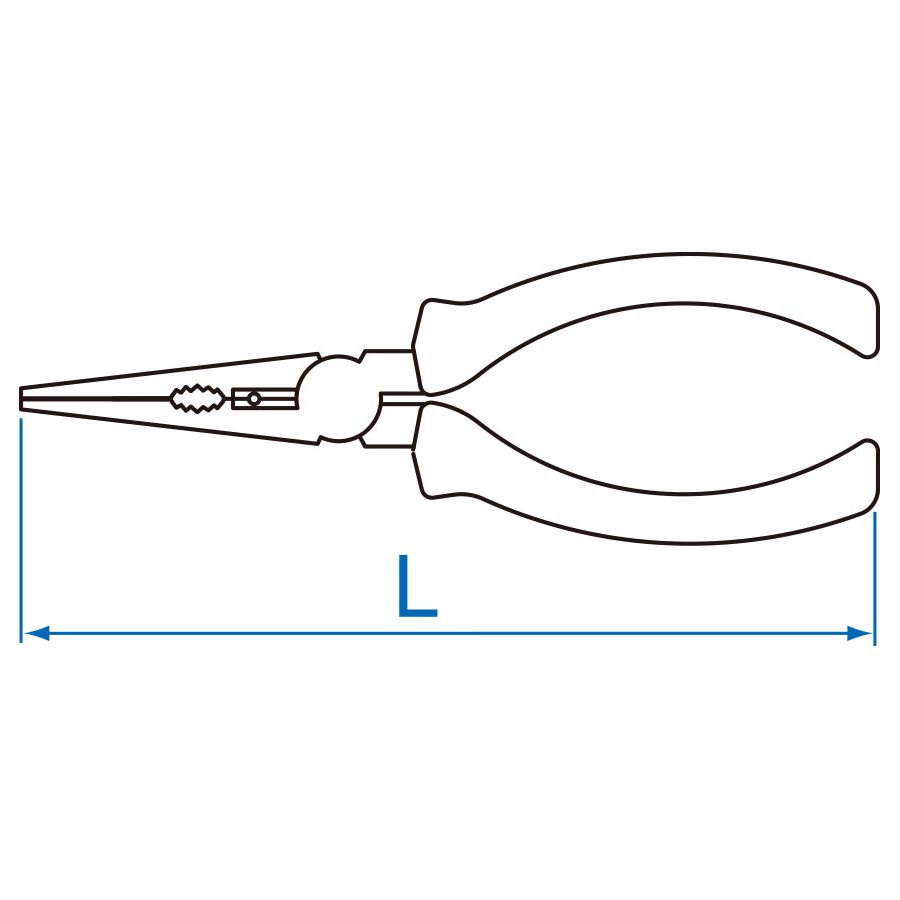 KING TONY Profi-Werkzeuge - Zange, halbrunde Backen - 169 mm 631306
