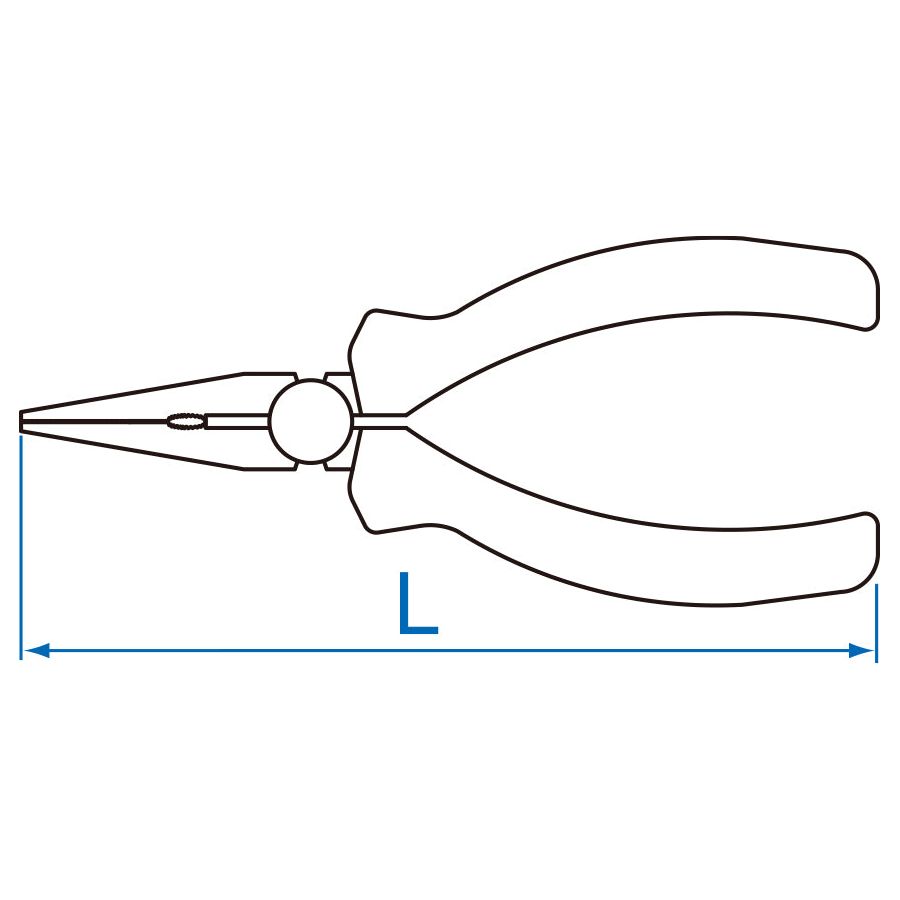 KING TONY Profi-Werkzeuge - Zange, Miniformat, halbrunde Backen - 140 mm 631405