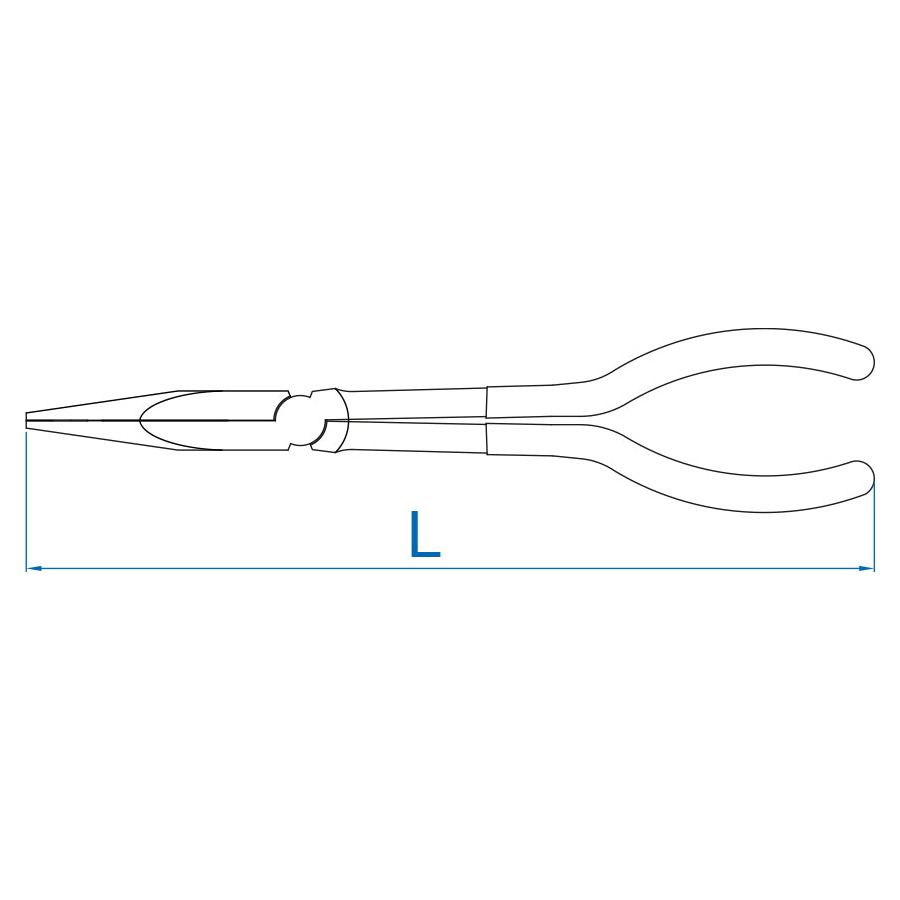 KING TONY Profi-Werkzeuge - Flachrundzange - extra lang 631911C
