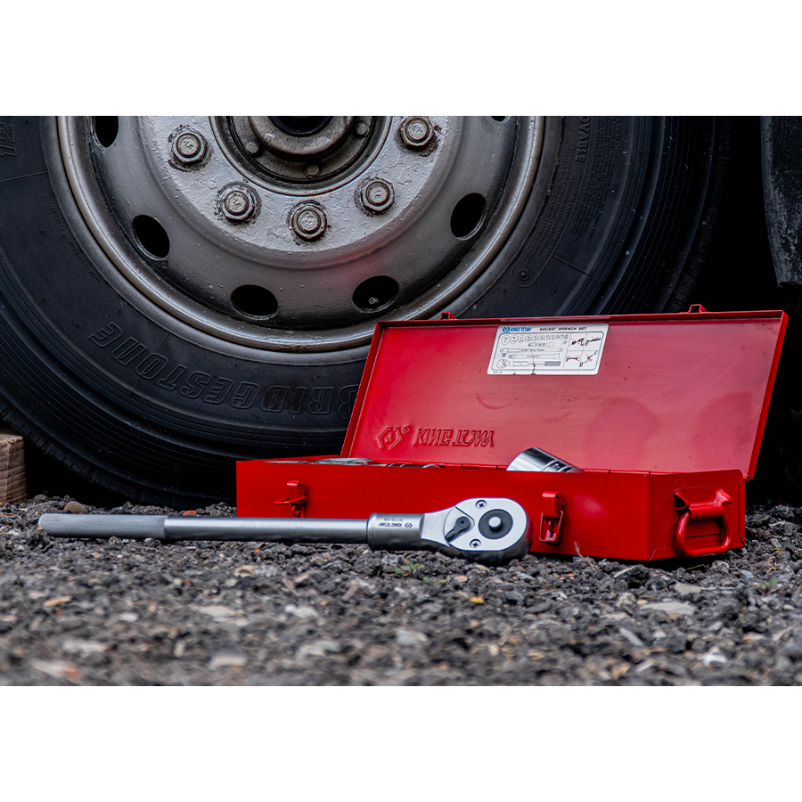 KING TONY Profi-Werkzeuge - 3/4" Steckschlüssel-Set, metrisch, mit Zubehör - 25 tlg. 6325MR01