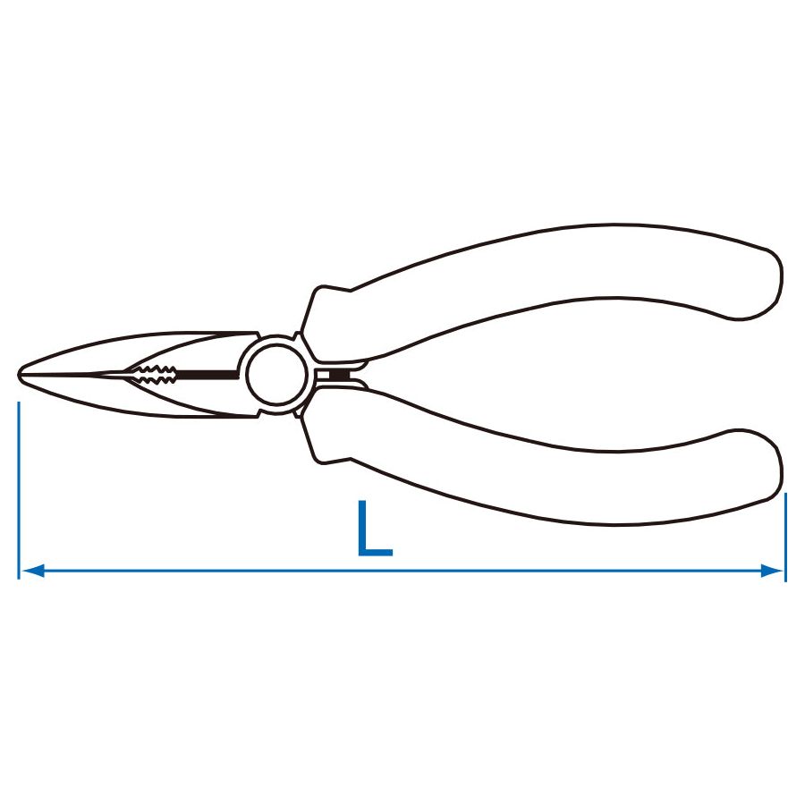 KING TONY Profi-Werkzeuge - Zange, Miniformat, halbrunde Backen abgewinkelt - 127 mm 633405