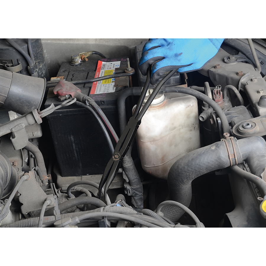 KING TONY Profi-Werkzeuge - Zange mit extra langen halbrunden backen und doppel-gelenk 633913C