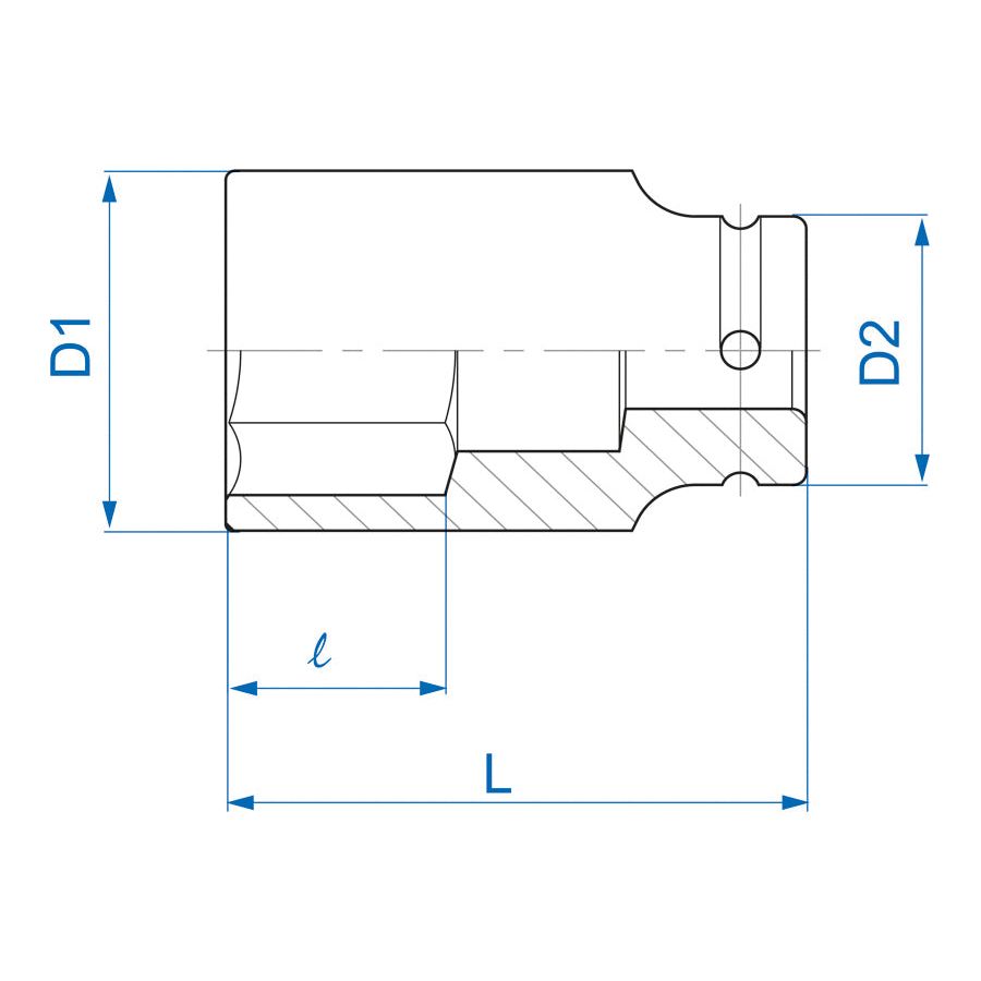 KING TONY Profi-Werkzeuge - 3/4 Kraft-Steckschlüssel, metrisch, lang - 41 mm 643541M
