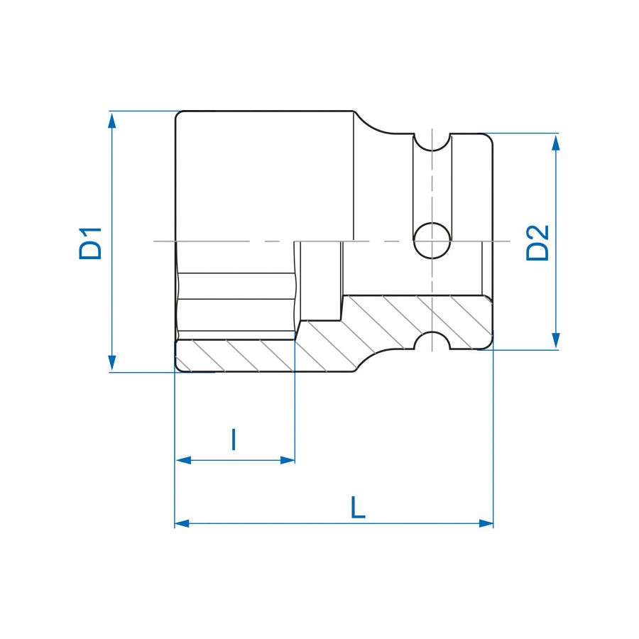 KING TONY Profi-Werkzeuge - 3/4" Kraft-Steckschlüssel, metrisch, schmal - 27 mm 651527M