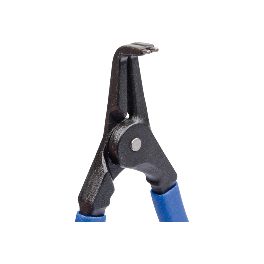 KING TONY Profi-Werkzeuge - Gebogene Außen-Sprengringzange, 90°, 175 mm - Spitze Ø 1,8 66SB07