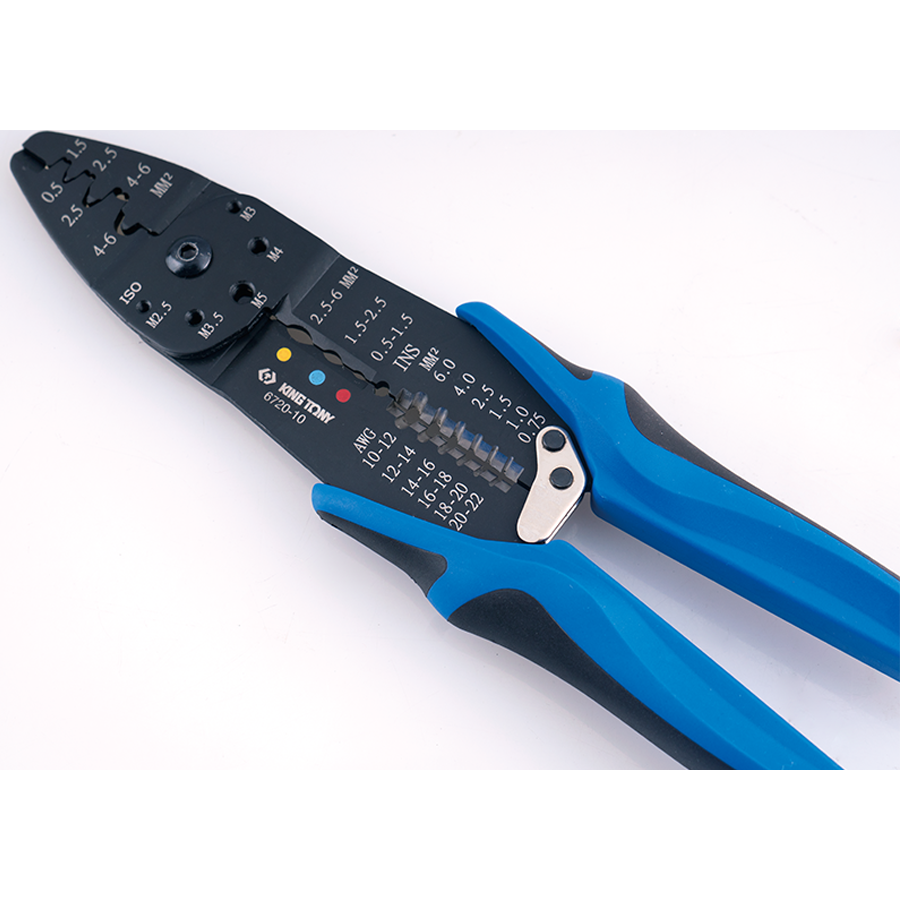 KING TONY Profi-Werkzeuge - Crimpzange, 6 Funktionen 672010