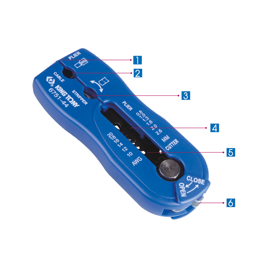 KING TONY Profi-Werkzeuge - Multifunktions-Abisolierwerkzeug 675144