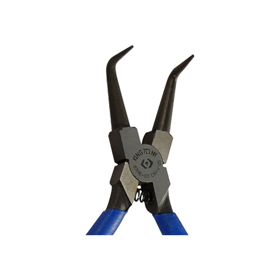 KING TONY Profi-Werkzeuge - Gebogene Innen-Sprengringzange, 90°, 175 mm - Konische Spitze Ø 1,8 67HB07