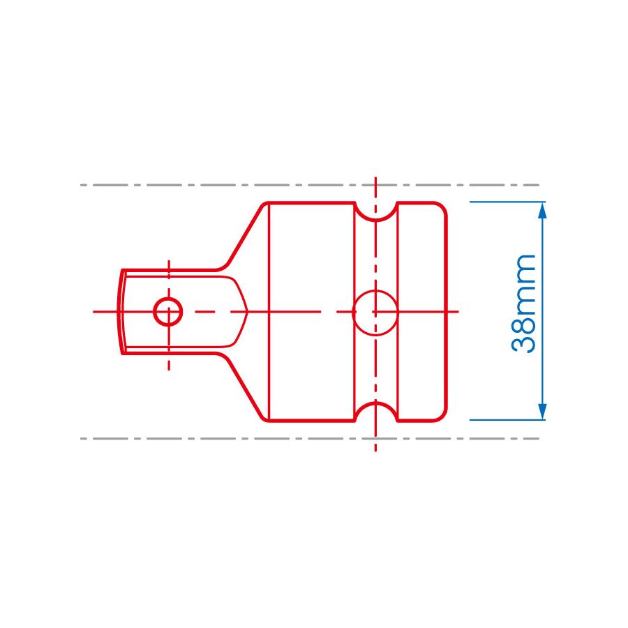 KING TONY Profi-Werkzeuge - Kraft-Reduzieradapter, Sicherheitskugel, 3/4"F nach 1/2"M 6874P