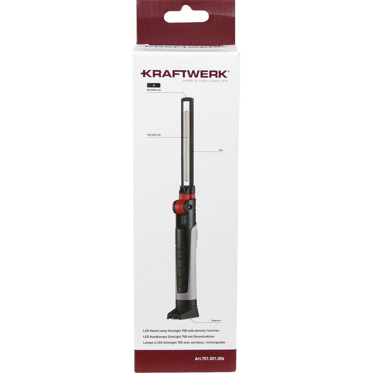 Kraftwerk SLIMLIGHT 700 Akku Arbeitsleuchte, 700 Lumen, USB-C