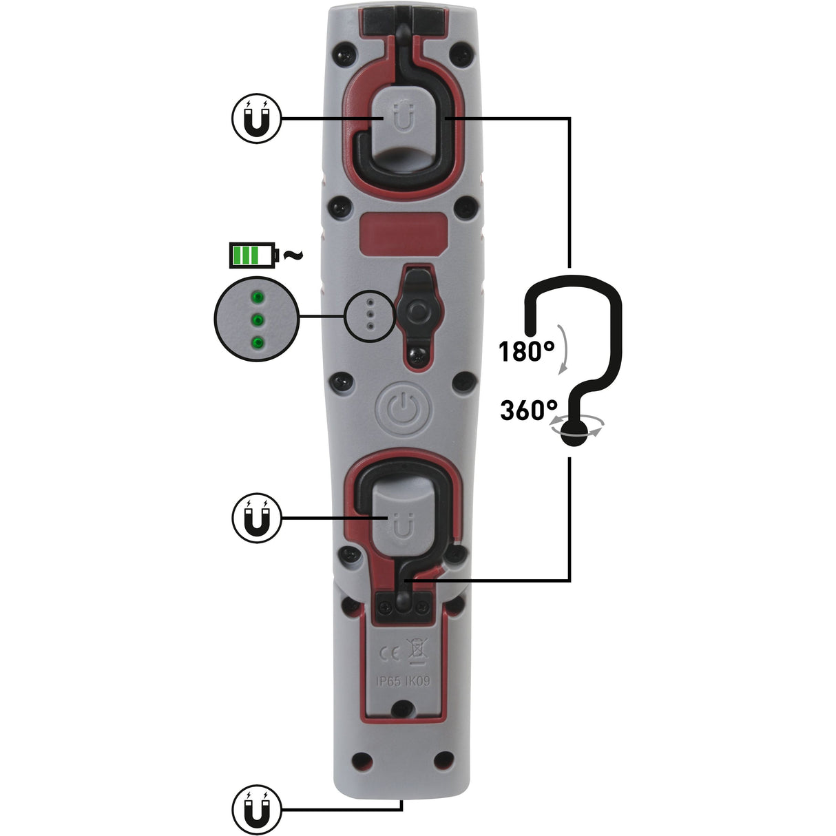 Kraftwerk Inspection 700 Akku Arbeitsleuchte, 700 Lumen, robust, klappbar