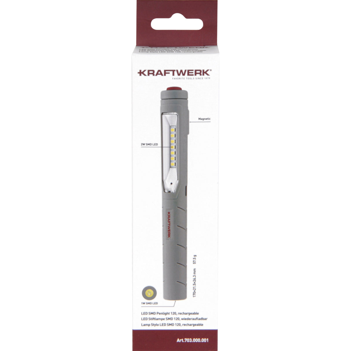 Kraftwerk LED Akku Stiftlampe SMD 120