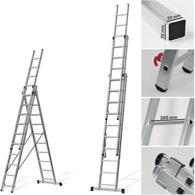 VITO Kombileiter aus Aluminium 3x21 - Mehrzweckleiter 3-teilig - VIETQ6