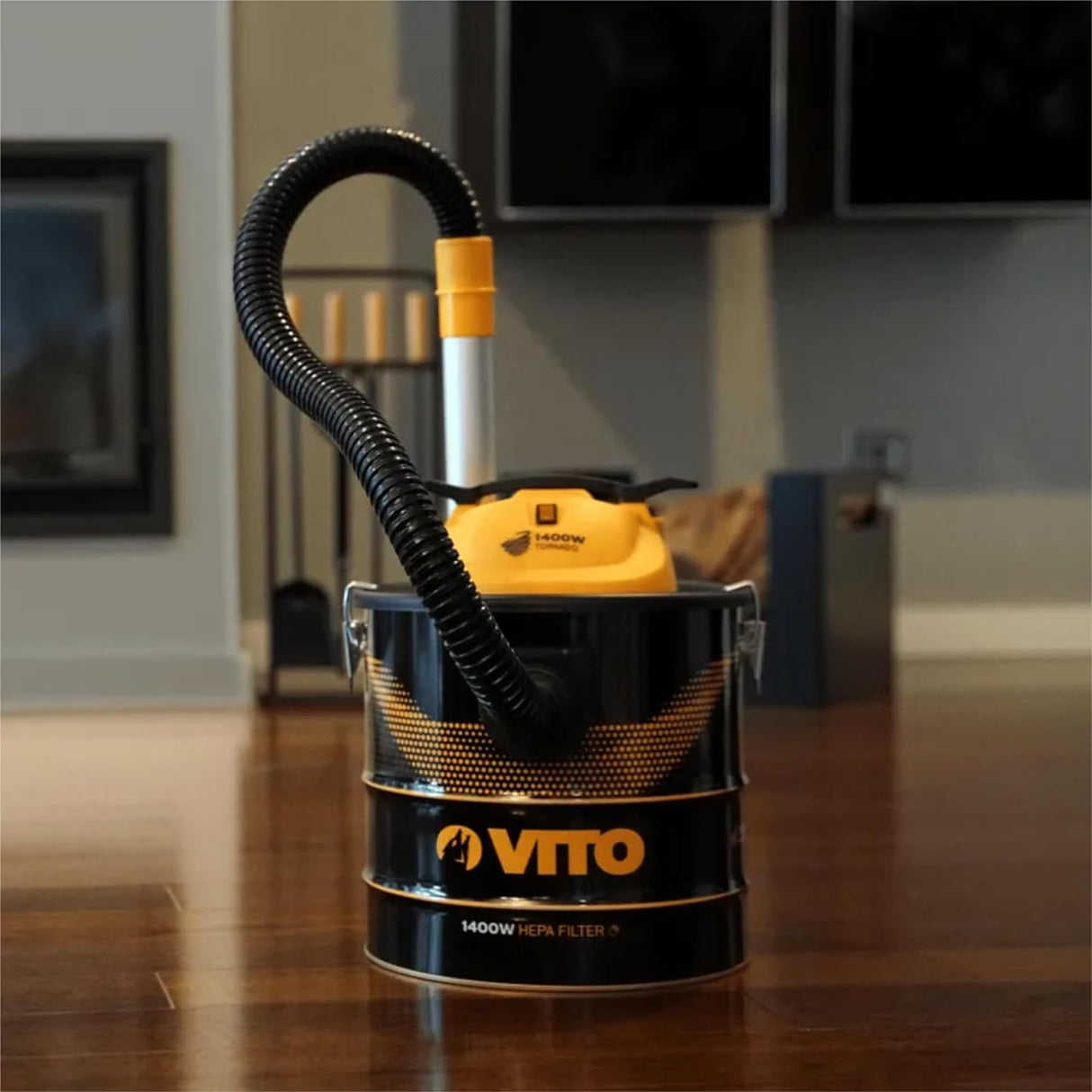 VITO Pro Power 18L Aschesauger 1400W bis 50° für Kamin, Grill, Ofen - HEPA Filter