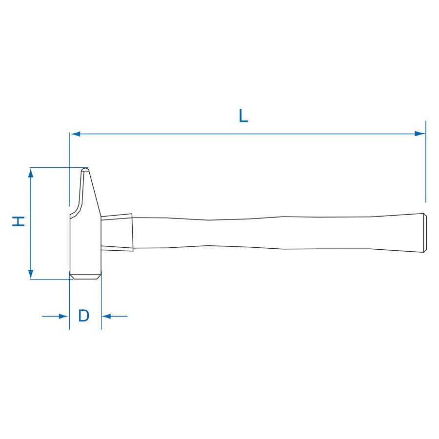 KING TONY Profi-Werkzeuge - Nietmammer, franz. Form, 36 0mm - 1500g 786244
