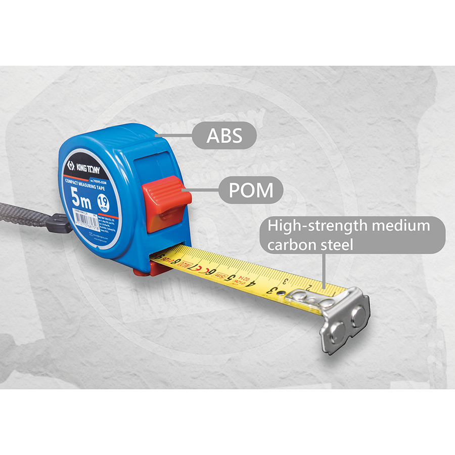 KING TONY Profi-Werkzeuge - 12 tlg. Verkaufsdisplay Maßband (5Mx19mm) 7909505M 7909505MS