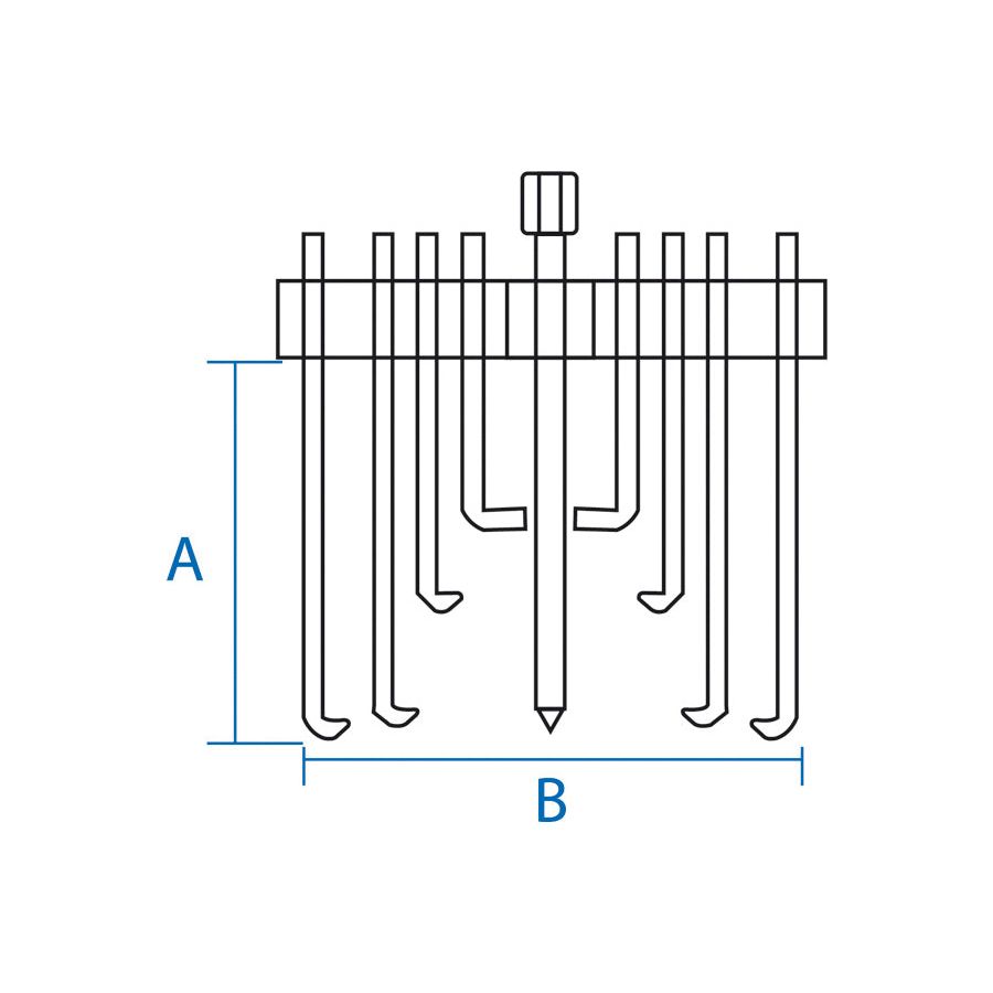KING TONY Profi-Werkzeuge - Abzieherset mit diversen Greifarmen - 75-250 mm 79621810C