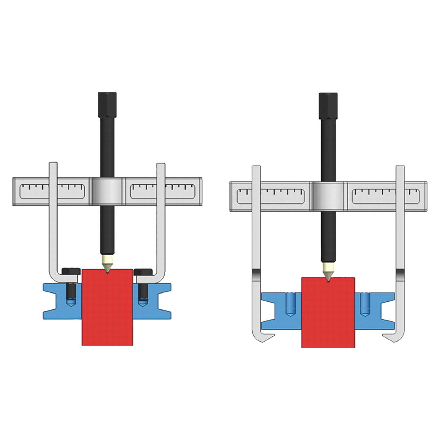 KING TONY Profi-Werkzeuge - Abzieherset mit diversen Greifarmen - 75-250 mm 79621810C