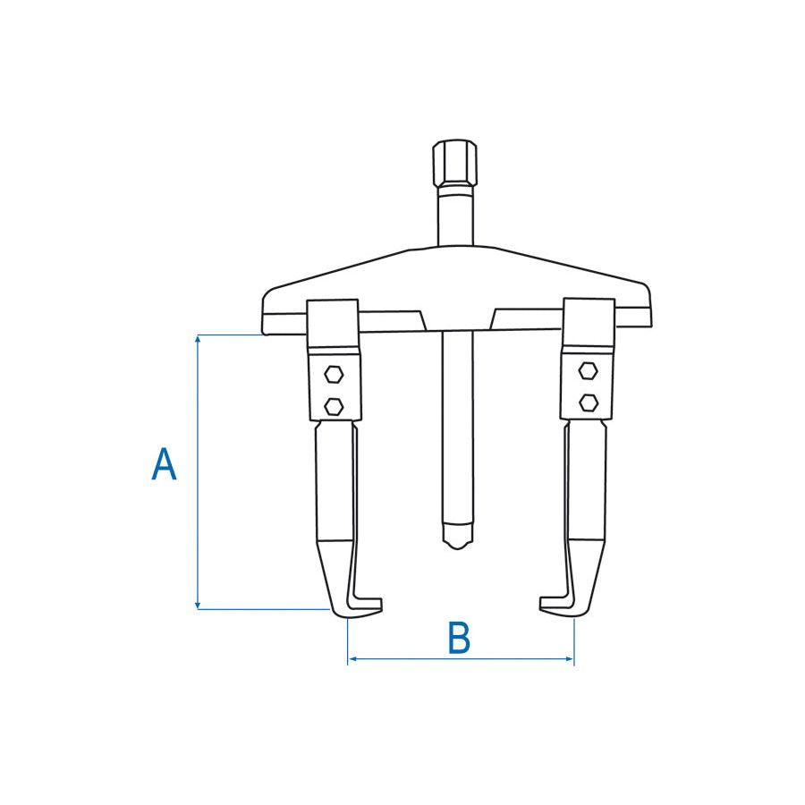 KING TONY Profi-Werkzeuge - Monoblock-Abzieher, 2 auswechselbare Greifarme - 520 mm 79622440
