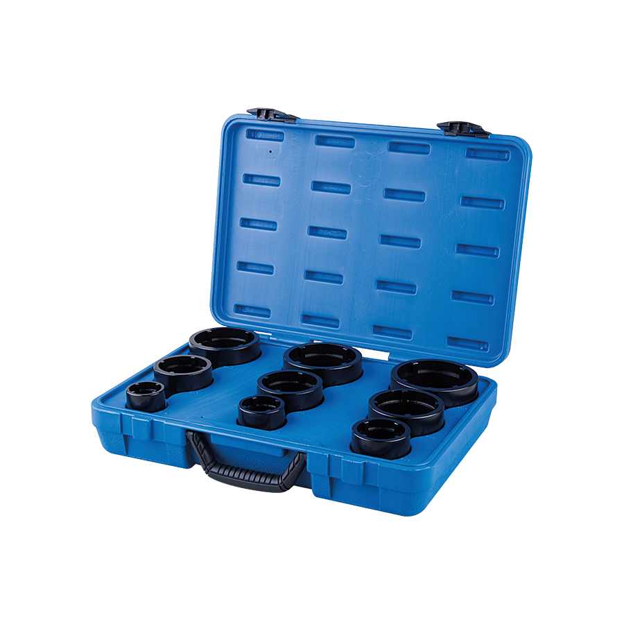 KING TONY Profi-Werkzeuge - Nutmuttern-Schlüssel-Set, Zapfen innenliegend - 9 tlg. 7K09MP