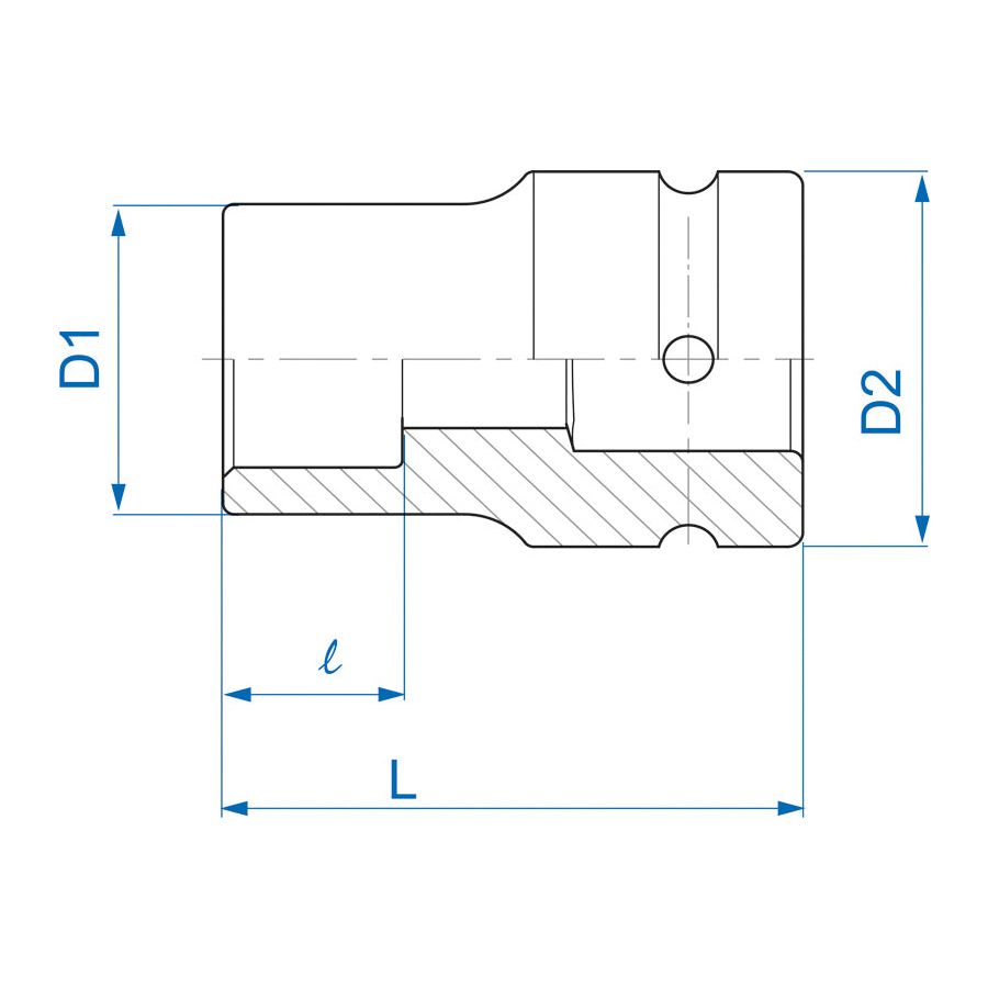 KING TONY Profi-Werkzeuge - 1" Kraft-Steckschlüssel, metrisch, lang - 19 mm 853419M