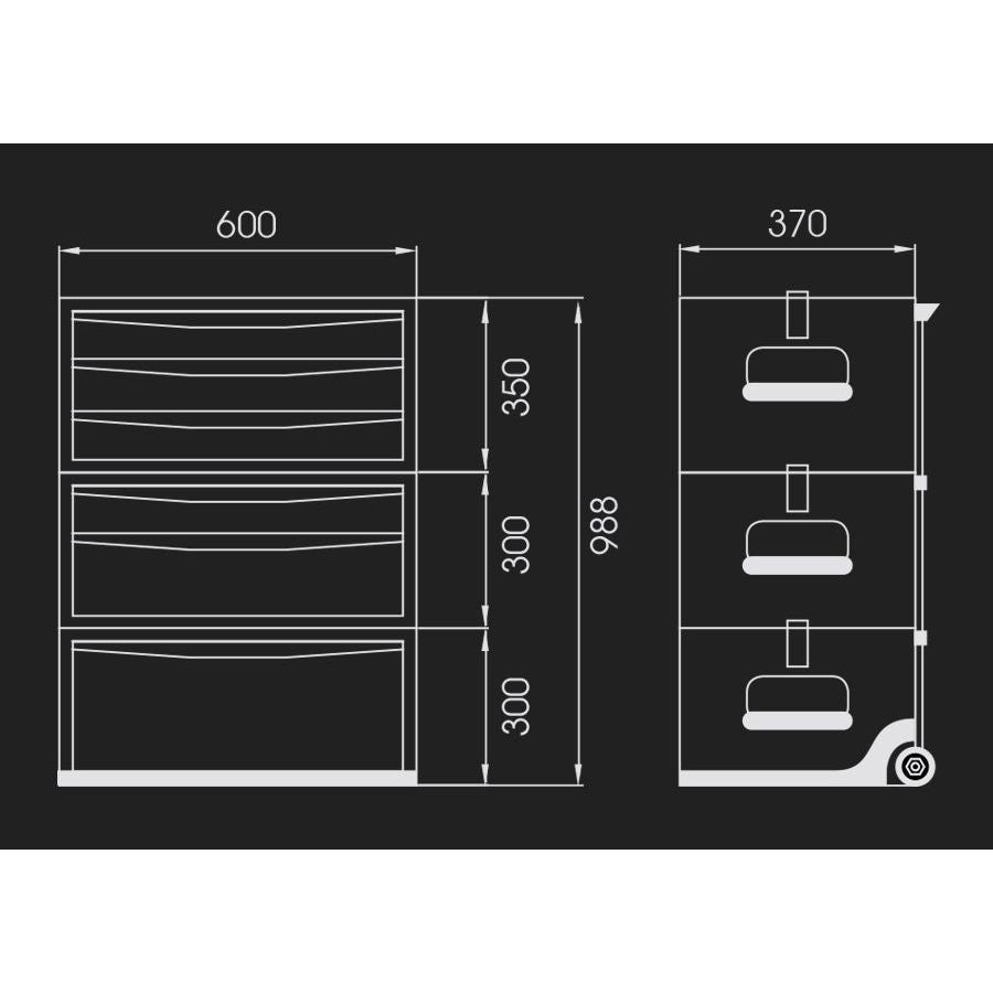 KING TONY Profi-Werkzeuge - Techniker-Werkzeugwagen auf Rollen - 6 Schubfächer 874516BA