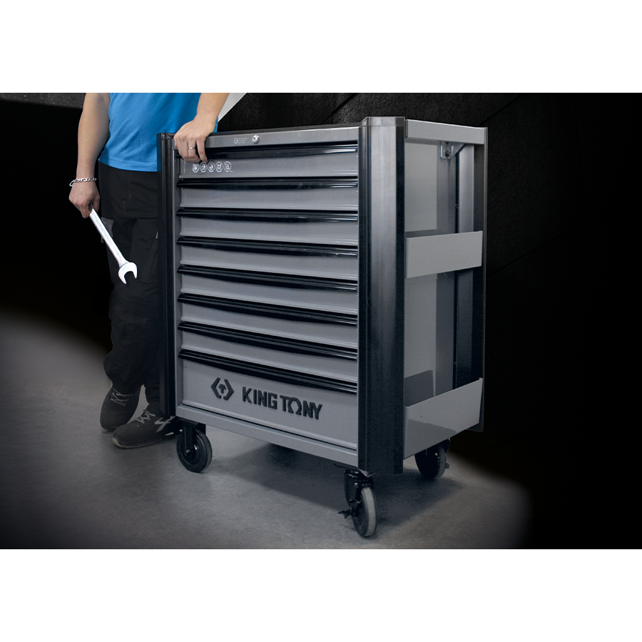 KING TONY Profi-Werkzeuge - Werkzeugwagen mit 8 Schubladen - Grau 876348GG