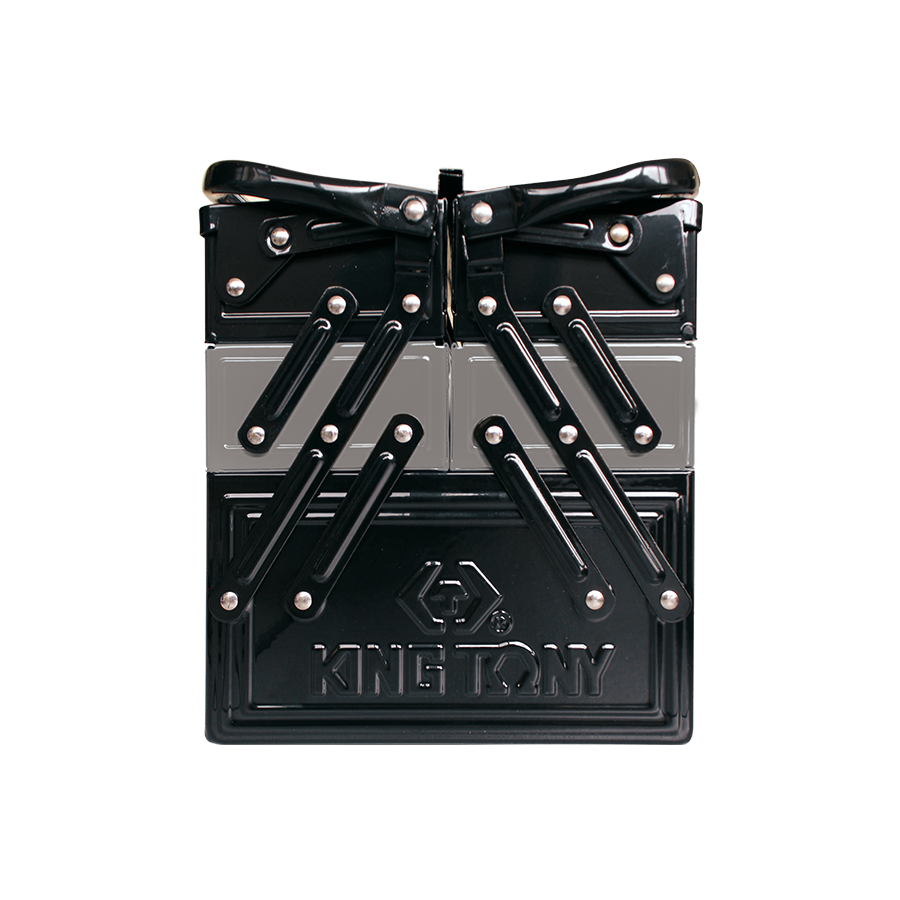 KING TONY Profi-Werkzeuge - XL Metall-Werkzeugkiste 530x220x260 - Schwarz / Grau 87A051A0KG