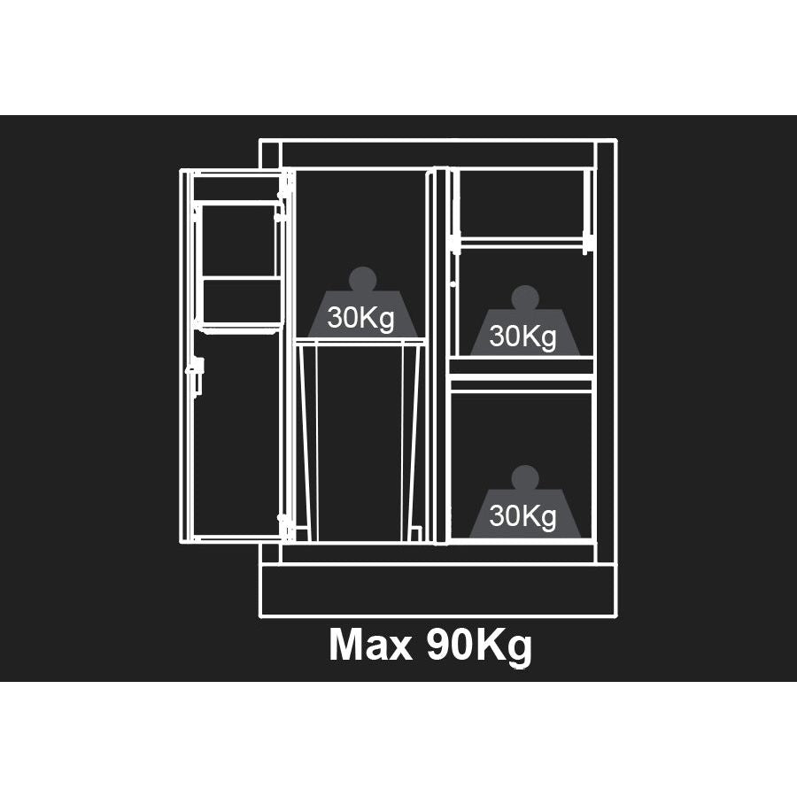 KING TONY Profi-Werkzeuge - Unterschrank mit integriertem Abfalleimer und Rollenhalterung 87D1111AKB