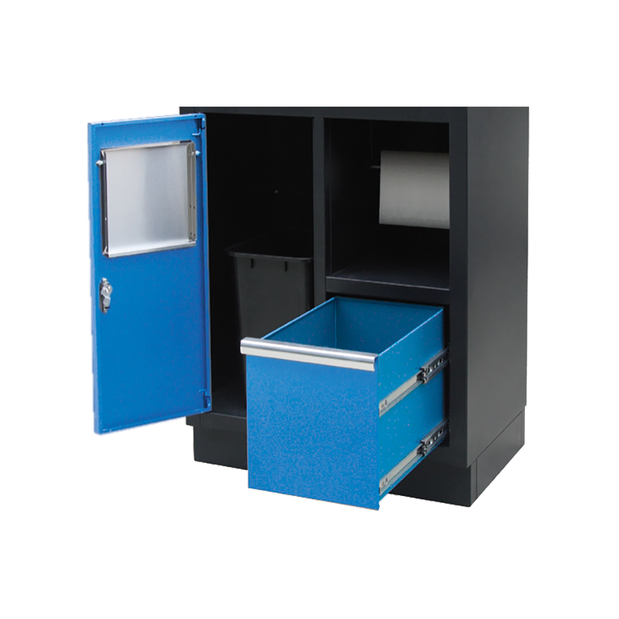 KING TONY Profi-Werkzeuge - Unterschrank mit integriertem Abfalleimer und Rollenhalterung 87D1111AKB