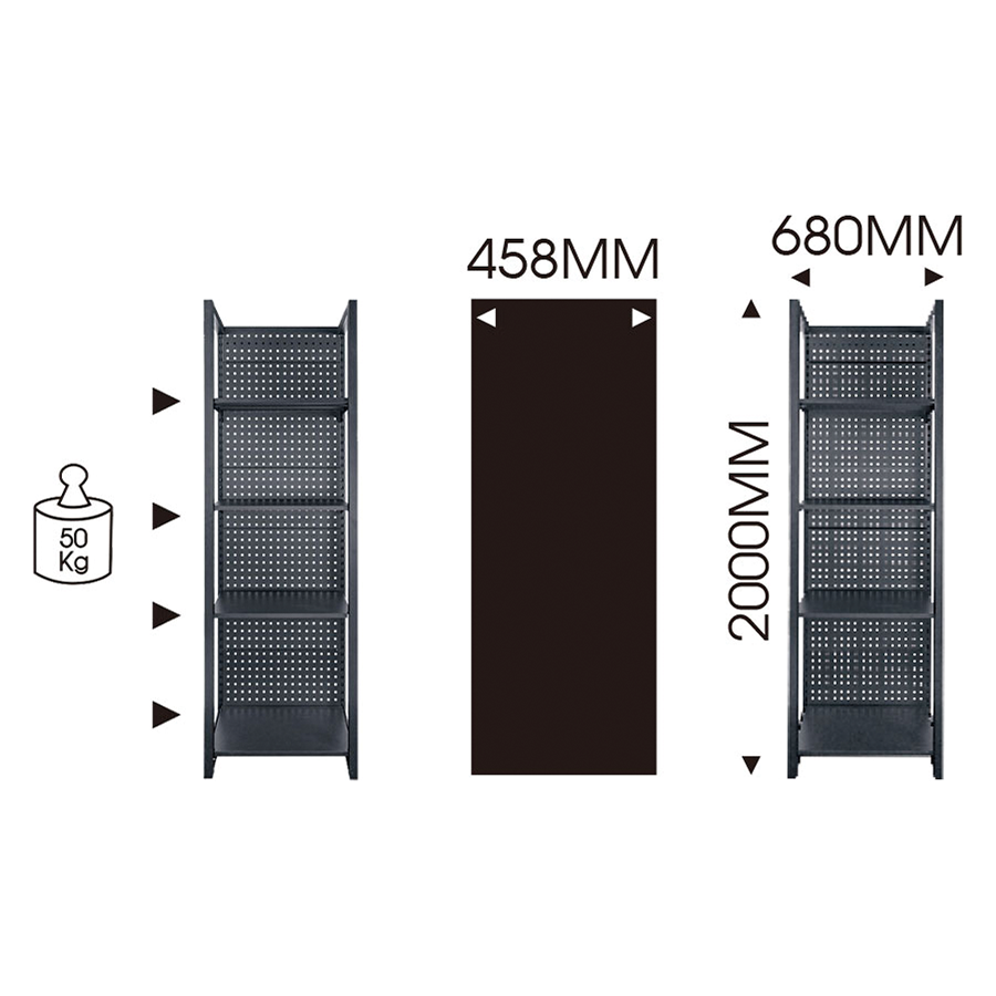 KING TONY Profi-Werkzeuge - Lagerregal mit 4 Ebenen 680mm 87D1120AK