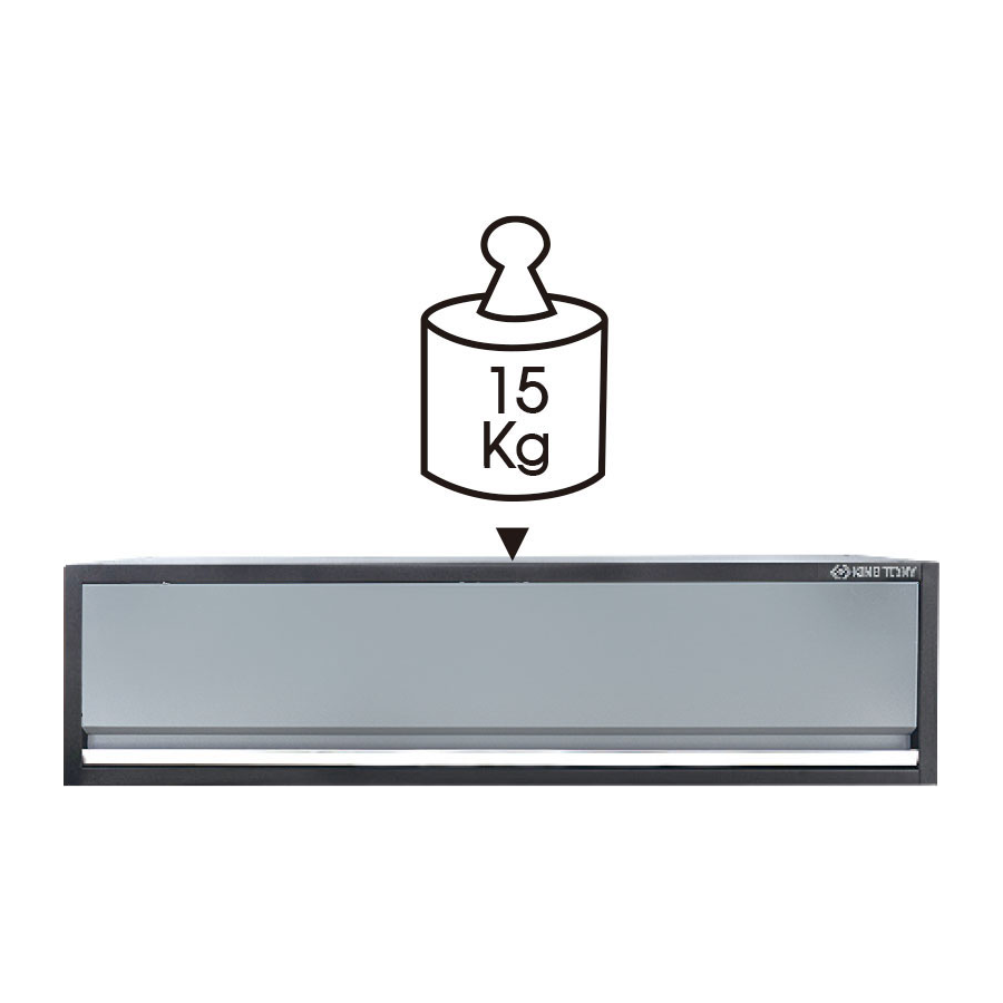 KING TONY Profi-Werkzeuge - Metalloberschränke extra lang - Farbe Grau 87D1121AKG