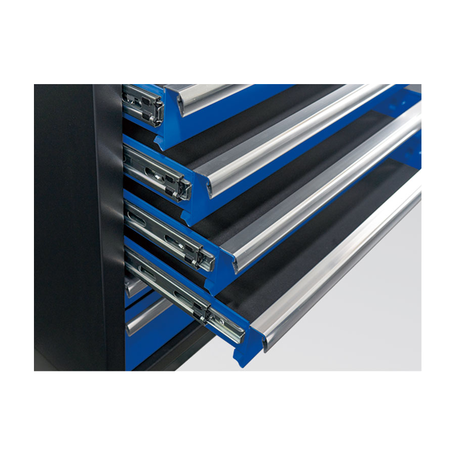 KING TONY Profi-Werkzeuge - Niedriges Möbel 9 Schubladen - Schwarz-Blau 87D1123AKB