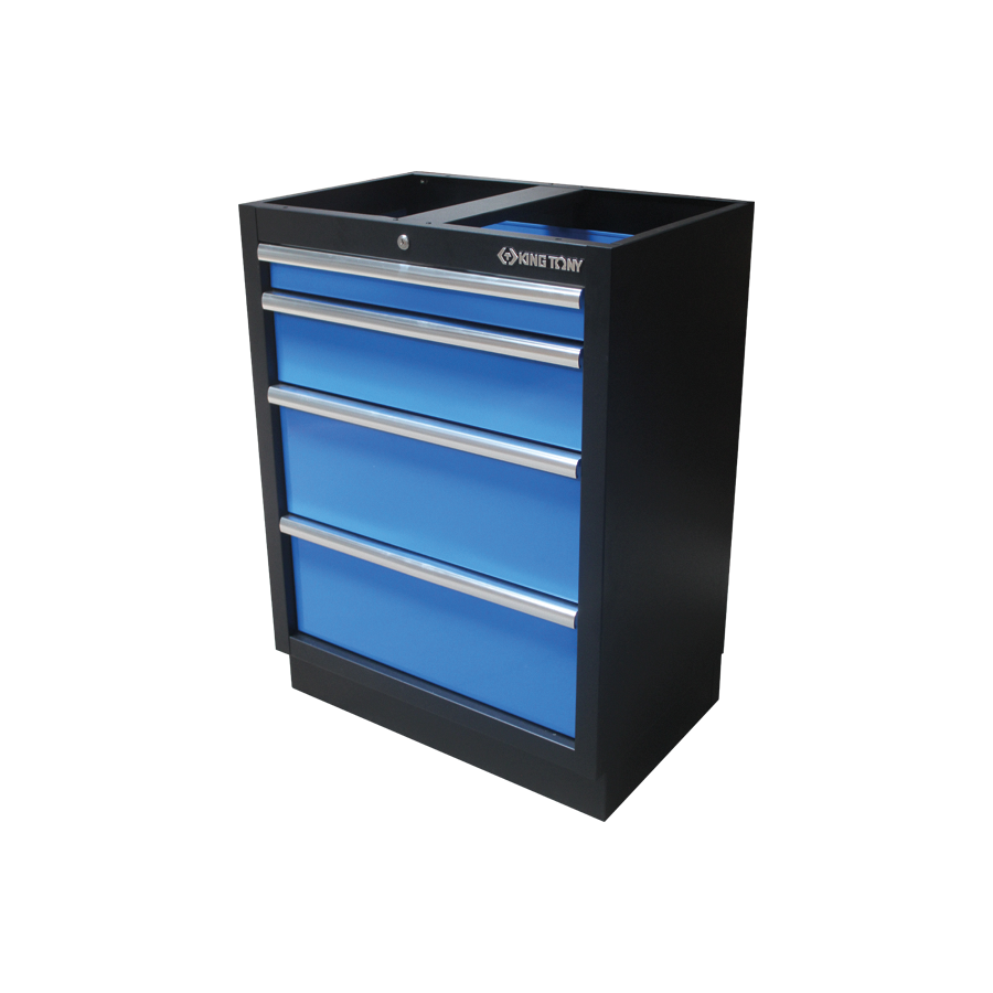KING TONY Profi-Werkzeuge - Niedriges Möbel 4 Schubladen - Schwarz-Blau 87D1104AKB