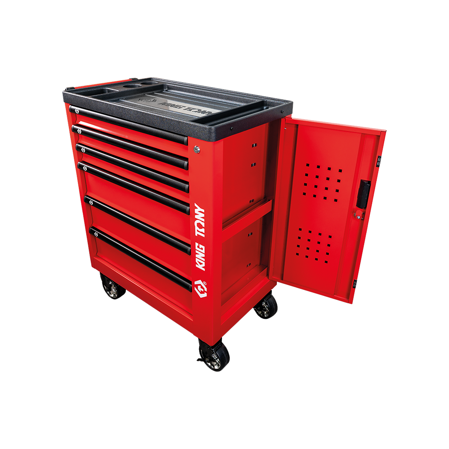 KING TONY Profi-Werkzeuge - Werkzeugwagen mit 6 Schubladen - Rot 87G386BA