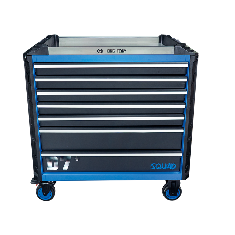 KING TONY Profi-Werkzeuge - Werkzeugwagen mit 7 Schubladen SQUAD D7+ 87SQ337BABK