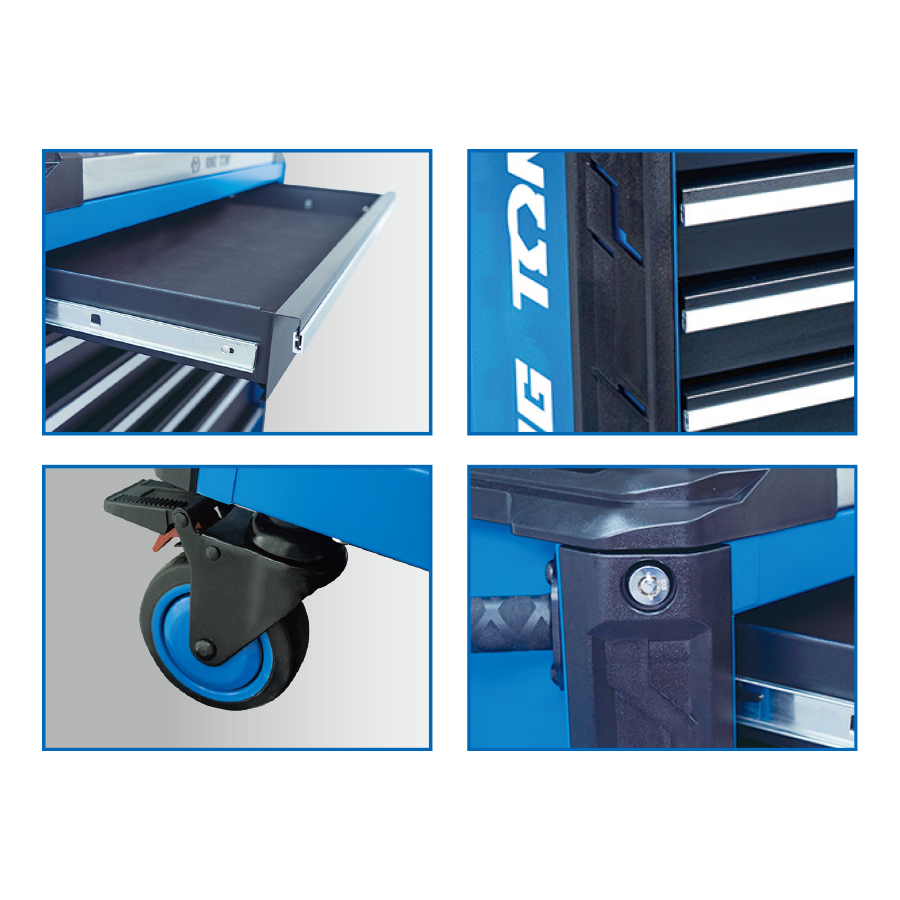 KING TONY Profi-Werkzeuge - Werkzeugwagen mit 7 Schubladen SQUAD 87SQ317BABK