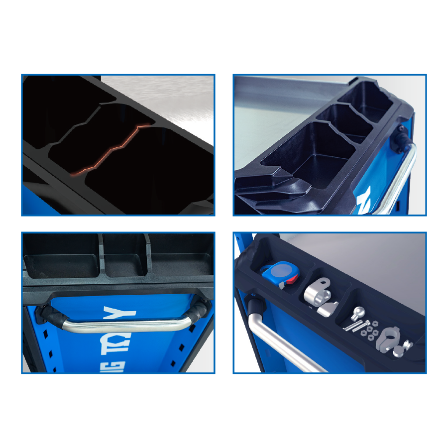 KING TONY Profi-Werkzeuge - Werkzeugwagen mit 10 Schubladen SQUAD DLX 87SQ3210BABK