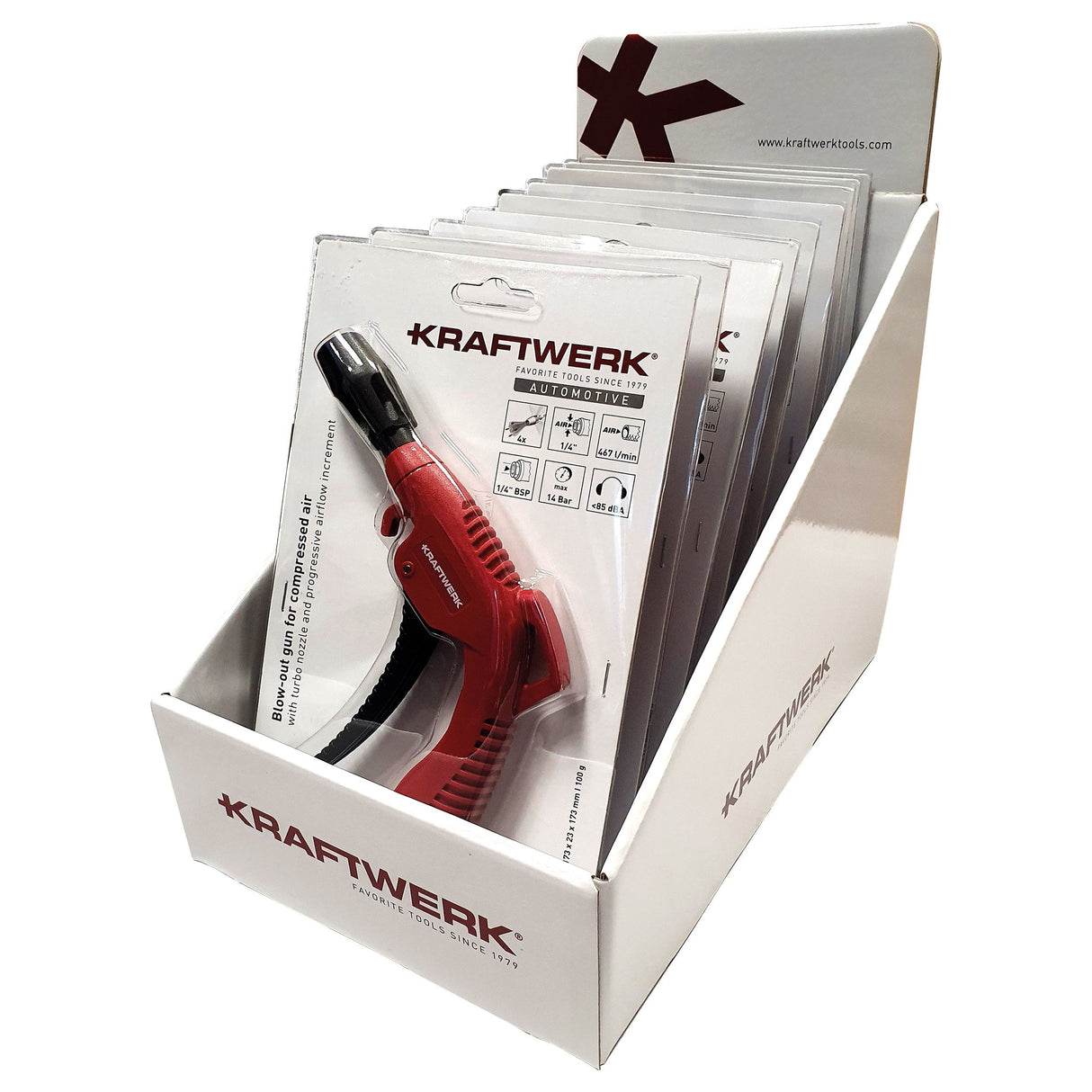 Kraftwerk Turbo-Power-Luftblaspistole, Verkaufsdisplay mit 10 Stk