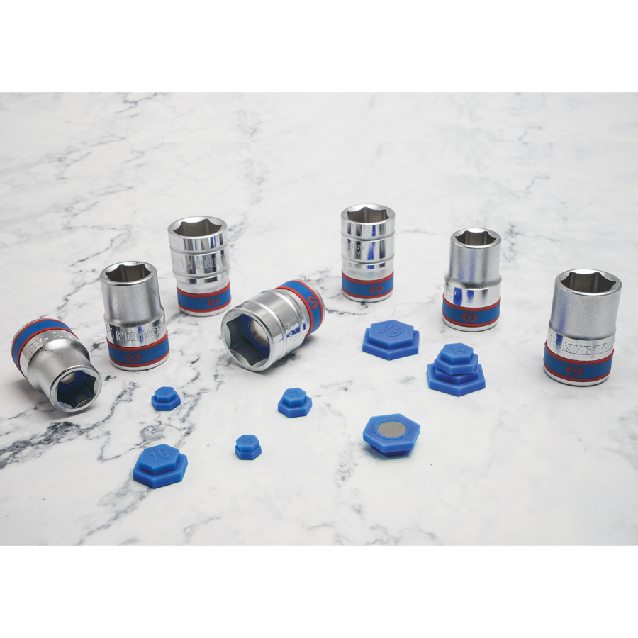 KING TONY Profi-Werkzeuge - Magnet-Einsatz · für Steckschlüsseleinsätze - 10tlg. 91000M