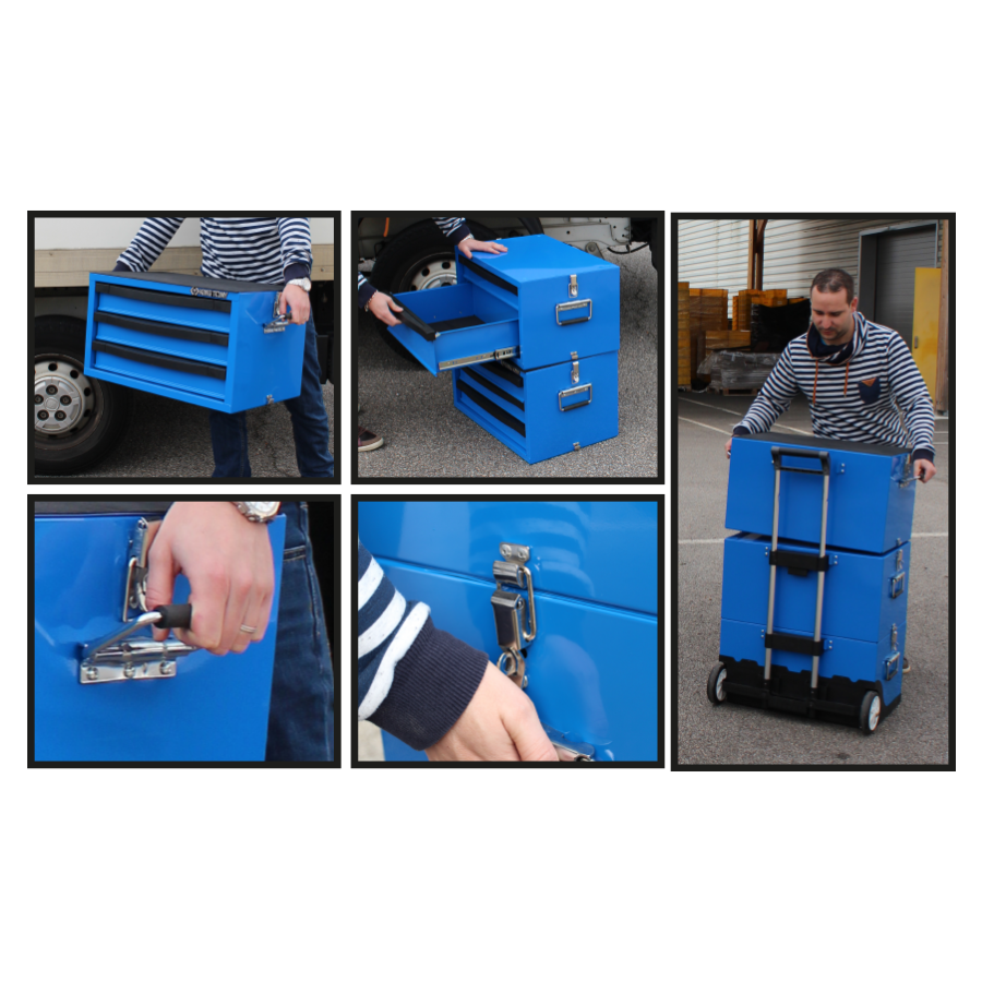 KING TONY Profi-Werkzeuge - Werkzeugwagen 874516BA + 163 Werkzeuge EVAWAVE 951164MRE2