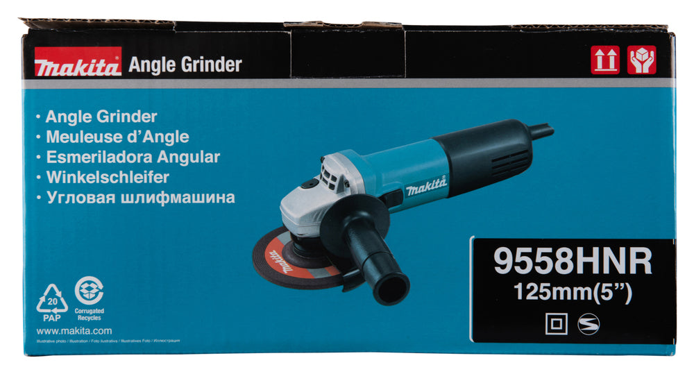 Makita Winkelschleifer | 840 W Motor, 125 mm Scheiben & Wiederanlaufschutz - 9558HNRG