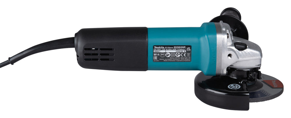 Makita Winkelschleifer | 840 W Motor, 125 mm Scheiben & Wiederanlaufschutz - 9558HNRG