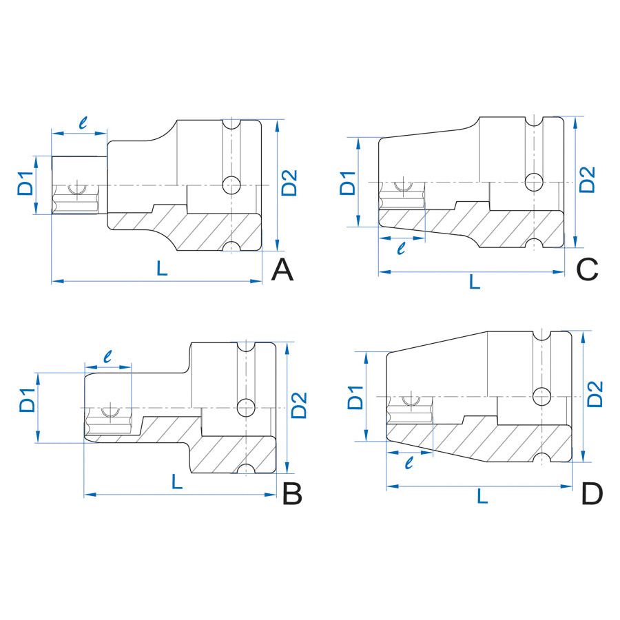KING TONY Profi-Werkzeuge - 1-1/2" CATERPILLAR Kraftschlüssel, metrisch (38.1 mm) - 2 95A524M