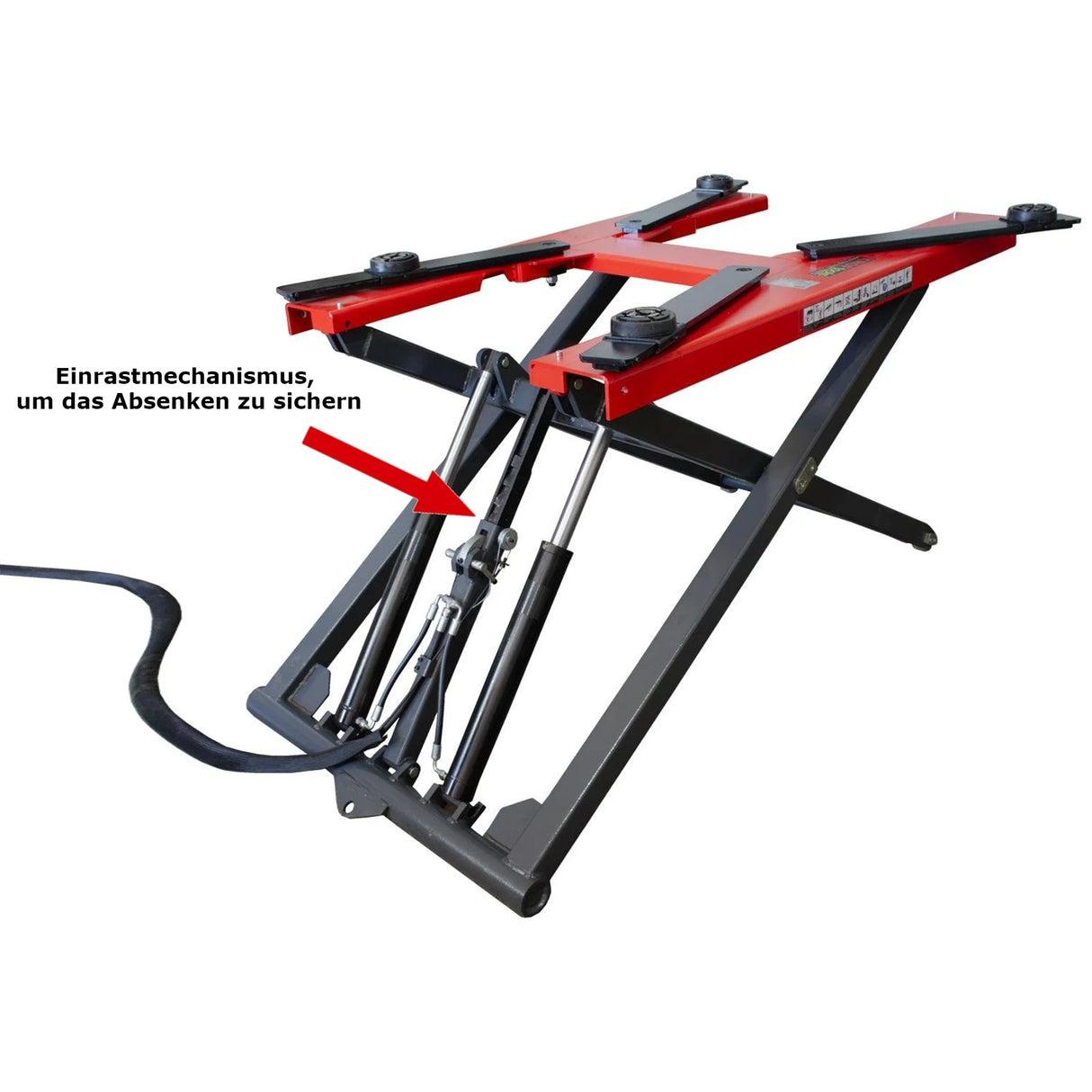 KROFtools robuste 3t KFZ Mobile Scherenhebebühne 11cm flach, 3000kg Mobile Hebebühne, verstelbare Arme - 9830