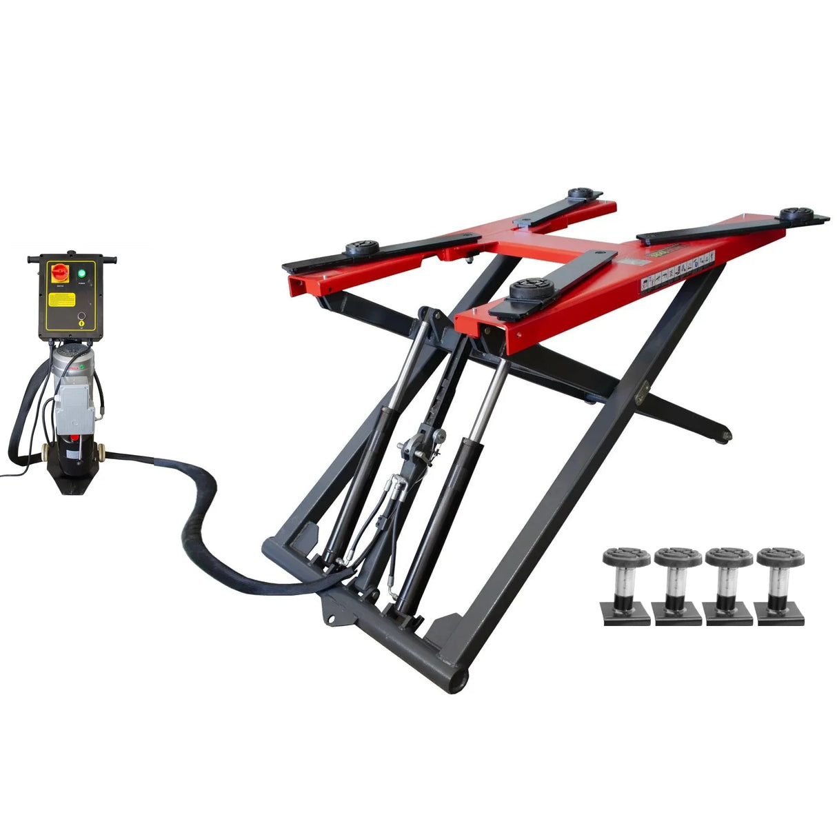 KROFtools robuste 3t KFZ Mobile Scherenhebebühne 11cm flach, 3000kg Mobile Hebebühne, verstelbare Arme - 9830